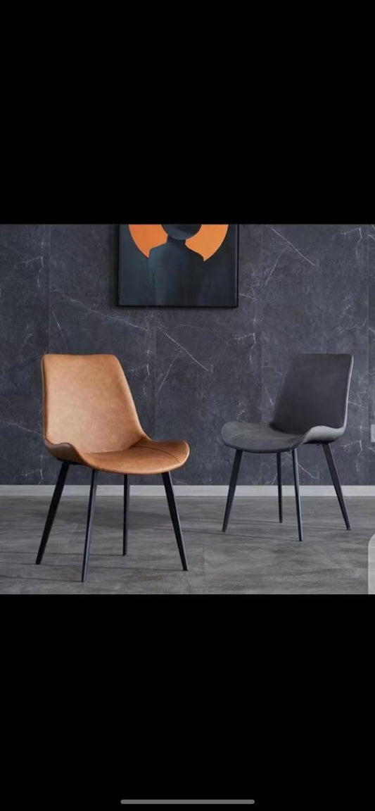 Grey dining chair / suitleather